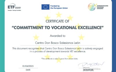 El Centro Don Bosco recibe el «Certificate of Commitment to Vocational Excellence»